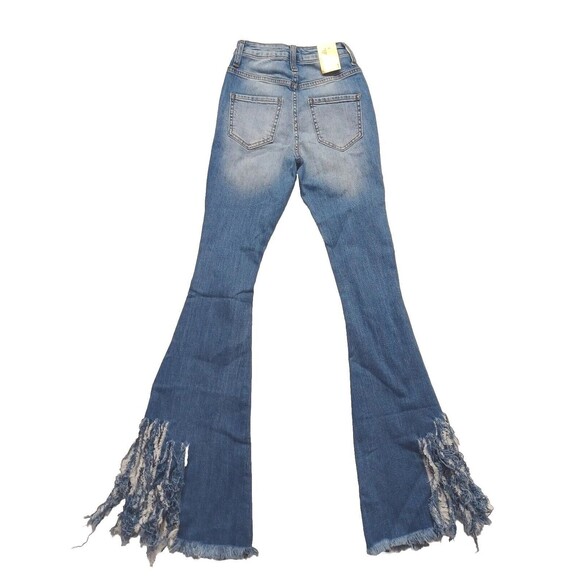 Aphrodite High-Rise Curvy Destructed Flare-Leg Jeans Women's Size 1 (25) - Picture 6 of 14